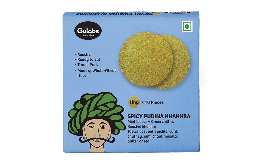 Gulabs Tiny Spicy Pudina Khakhra    Box  10 pcs